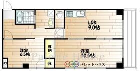 岡山県岡山市北区津倉町１丁目（賃貸マンション2LDK・1階・59.94㎡） その2