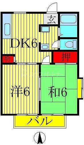 ソメヤハイツ 206｜千葉県柏市東２丁目(賃貸アパート2DK・2階・40.92㎡)の写真 その2