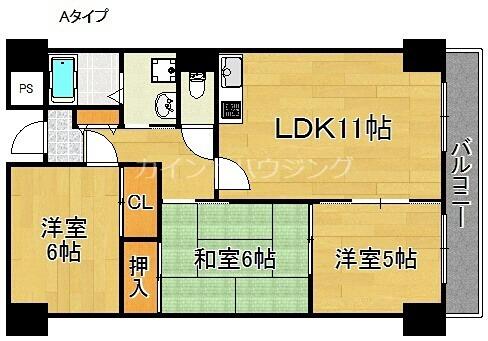 エテルノ２１｜大阪府泉佐野市日根野(賃貸マンション3LDK・6階・66.78㎡)の写真 その2