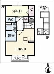 フルハウス 203｜岐阜県可児市下恵土(賃貸アパート1LDK・1階・42.38㎡)の写真 その2