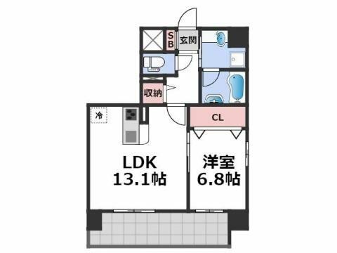 幸ｃｏｕｒｔ森ノ宮｜大阪府大阪市東成区中道３丁目(賃貸マンション1LDK・5階・50.01㎡)の写真 その2