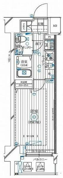 レガリス亀戸（ＲＥＧＡＬＩＺ亀戸） 302｜東京都江東区亀戸７丁目(賃貸マンション1K・3階・25.65㎡)の写真 その2