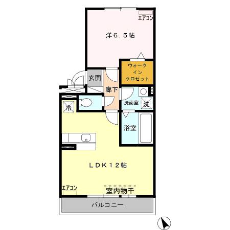 ダイワセンチュリー　Ｅ 203｜栃木県足利市山川町(賃貸アパート1LDK・2階・44.32㎡)の写真 その2