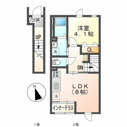 アイリス新鎌ヶ谷｜千葉県鎌ケ谷市新鎌ケ谷３丁目(賃貸アパート1LDK・2階・39.09㎡)の写真 その2