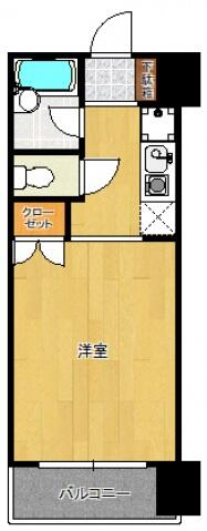 ハウベスト１番館上熊本 1004｜熊本県熊本市西区上熊本１丁目(賃貸マンション1R・10階・22.05㎡)の写真 その2