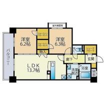 福岡県福岡市博多区那珂４丁目（賃貸マンション2LDK・4階・64.53㎡） その1