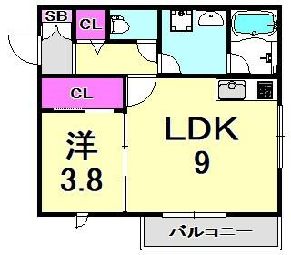 兵庫県西宮市高木西町(賃貸アパート1LDK・1階・35.32㎡)の写真 その2