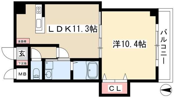 プロビデンス葵タワー 602｜愛知県名古屋市東区葵２丁目(賃貸マンション1LDK・6階・46.36㎡)の写真 その2