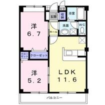 山梨県甲斐市西八幡（賃貸アパート2LDK・2階・51.26㎡） その2