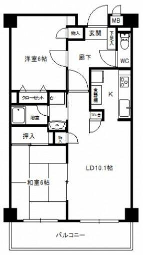 ベルシェモア 305｜神奈川県横浜市青葉区市ケ尾町(賃貸マンション2LDK・3階・57.80㎡)の写真 その2