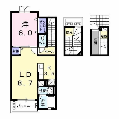 グロウグレイス 302｜三重県松阪市南町(賃貸アパート1LDK・3階・52.99㎡)の写真 その2