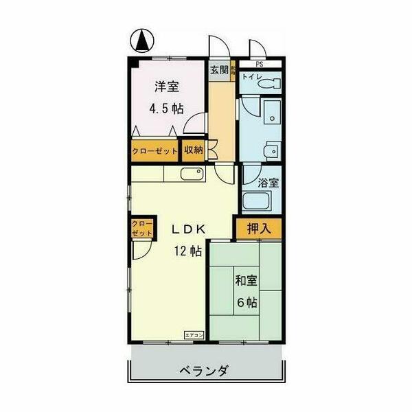 東京都小平市花小金井６丁目(賃貸マンション2LDK・3階・57.75㎡)の写真 その2