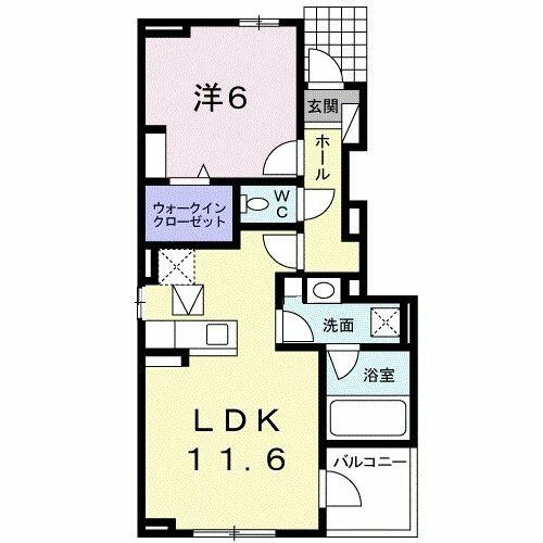 埼玉県加須市礼羽(賃貸アパート1LDK・1階・44.82㎡)の写真 その2