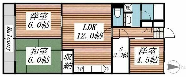 埼玉県熊谷市上之(賃貸マンション3SLDK・2階・68.96㎡)の写真 その2