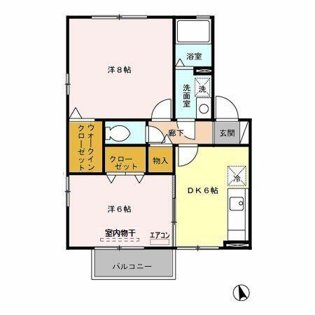 埼玉県行田市桜町３丁目(賃貸アパート2DK・2階・47.94㎡)の写真 その2