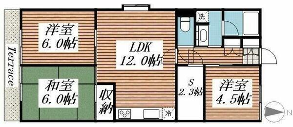 埼玉県熊谷市上之(賃貸マンション3SLDK・1階・68.96㎡)の写真 その2