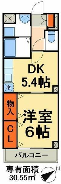 千葉県船橋市二和東６丁目(賃貸マンション1DK・3階・30.55㎡)の写真 その2