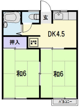 Ｍ・ＨＯＵＳＥ E｜三重県松阪市中央町(賃貸アパート2DK・2階・34.00㎡)の写真 その2