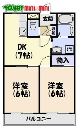 アウスレーゼ 1C｜三重県松阪市鎌田町(賃貸アパート2DK・1階・41.31㎡)の写真 その2