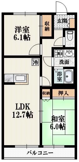 ファーストメゾンＢ B202｜東京都国立市谷保(賃貸マンション2LDK・2階・61.35㎡)の写真 その2
