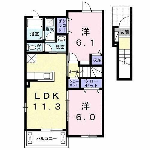 東京都町田市成瀬４丁目(賃貸アパート2LDK・2階・57.07㎡)の写真 その2