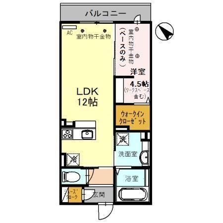 Ｄ－Ｒｅｓｉｄｅｎｃｅ茨木町 203｜石川県金沢市茨木町(賃貸アパート1LDK・2階・41.46㎡)の写真 その2