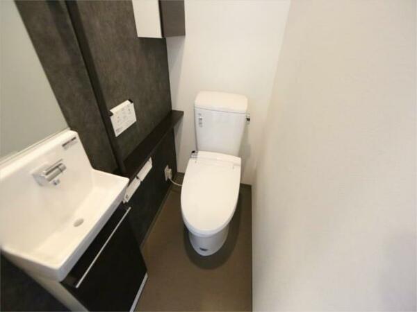 画像6:温水洗浄便座付トイレ　手洗いカウンター付き