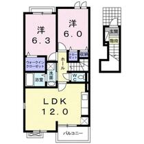 福岡県久留米市山川町（賃貸アパート2LDK・2階・57.71㎡） その2