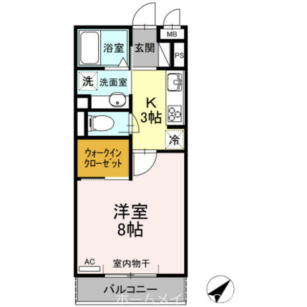 サンレスト　Ｂ棟｜愛知県岡崎市井内町字下堤(賃貸アパート1K・3階・30.28㎡)の写真 その2