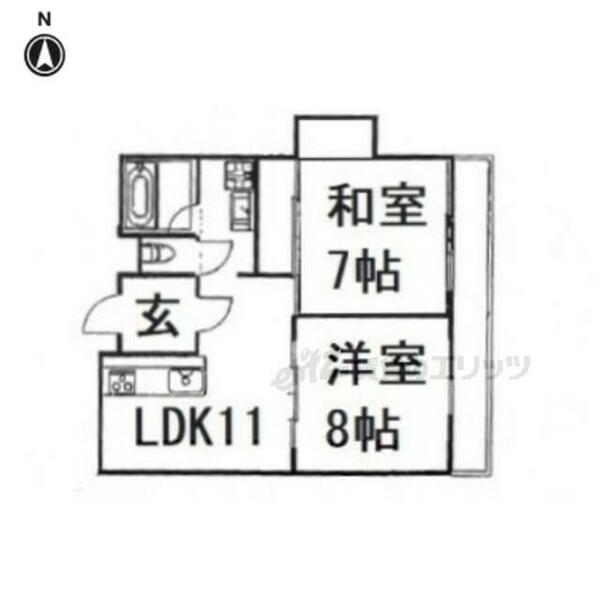 京都府京都市山科区音羽野田町(賃貸マンション2LDK・9階・55.26㎡)の写真 その2