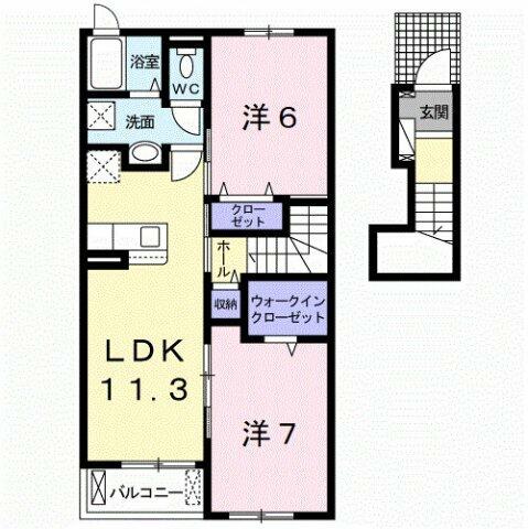 グランツ重根｜和歌山県海南市重根西２丁目(賃貸アパート2LDK・2階・58.67㎡)の写真 その2