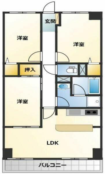 プレエステート長田｜神奈川県小田原市南鴨宮２丁目(賃貸マンション3LDK・2階・68.25㎡)の写真 その2