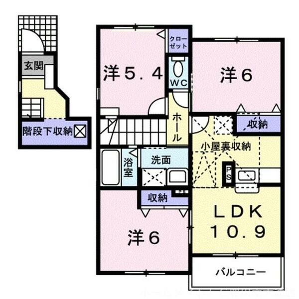 プレ・リーヴＡ｜愛知県豊川市為当町三津市場(賃貸アパート3LDK・2階・69.55㎡)の写真 その2