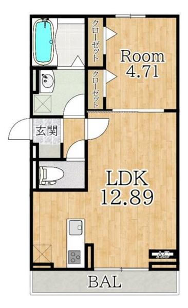 ＡＬ｜滋賀県栗東市大橋５丁目(賃貸アパート1LDK・2階・41.95㎡)の写真 その2