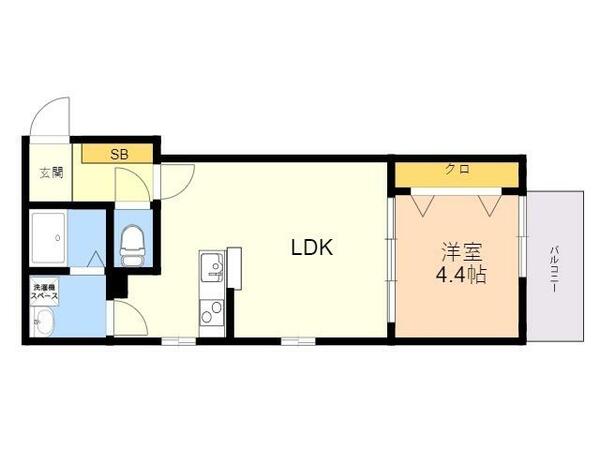 クリーク小戸 203｜福岡県福岡市西区小戸１丁目(賃貸アパート1LDK・2階・35.22㎡)の写真 その2