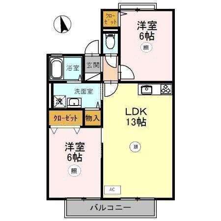 ルミナスミズトリ　Ａ 102｜福井県小浜市水取１丁目(賃貸アパート2LDK・1階・57.21㎡)の写真 その2