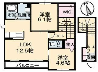 シャーメゾン　フルリール 201｜山口県下関市椋野町３丁目(賃貸アパート2LDK・1階・62.75㎡)の写真 その2