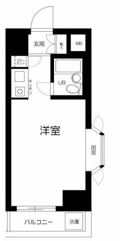 マートルコート中目黒｜東京都目黒区中目黒１丁目(賃貸マンション1K・9階・18.62㎡)の写真 その2