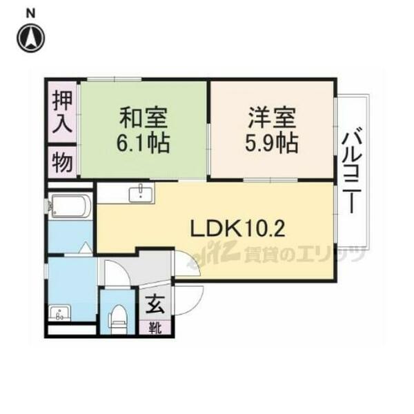 奈良県香芝市五位堂２丁目(賃貸アパート2LDK・2階・50.04㎡)の写真 その2