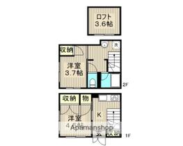 鹿骨５丁目戸建（３７－１５） 1 ｜ 東京都江戸川区鹿骨５丁目（賃貸一戸建2K・--・34.20㎡） その2