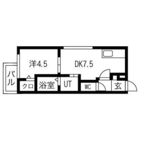 北海道札幌市中央区南六条西１６丁目(賃貸マンション1DK・4階・25.90㎡)の写真 その2