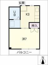 コーポラスコトヒラ  ｜ 岐阜県大垣市林町８丁目（賃貸マンション1K・2階・22.68㎡） その2