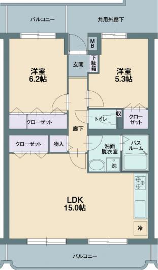 パーシモンスクエア 302｜静岡県伊豆の国市寺家(賃貸マンション2LDK・3階・62.81㎡)の写真 その2