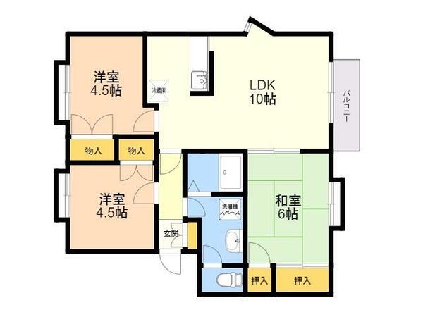 フォレスト和白 203｜福岡県福岡市東区和白６丁目(賃貸アパート3LDK・2階・62.10㎡)の写真 その2