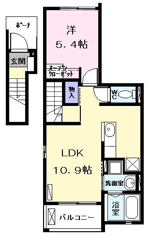 Ｍｏｄｅｓｓａ　Ｇｏｓａｉｂｉ 206｜愛知県名古屋市西区五才美町(賃貸アパート1LDK・2階・41.24㎡)の写真 その2