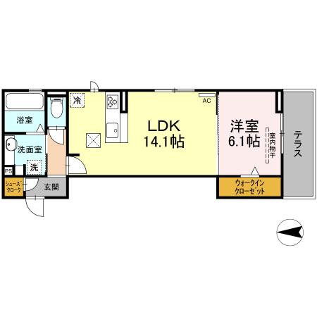 リヴェール東中島 102｜愛知県名古屋市中川区東中島町１丁目(賃貸アパート1LDK・1階・48.69㎡)の写真 その2