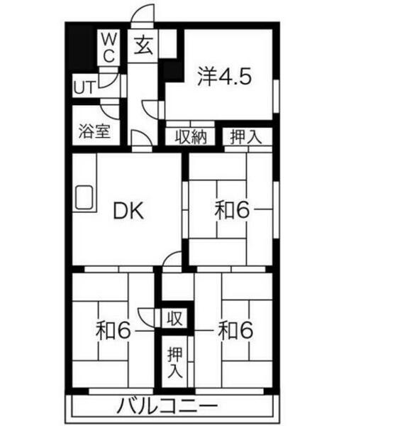 コーニッシュ西中島（旧　西中島第二マンション） 306｜愛知県名古屋市中川区中島新町３丁目(賃貸マンション4DK・3階・68.04㎡)の写真 その2