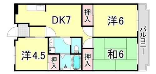 兵庫県尼崎市大庄西町１丁目（アパート）の賃貸物件の間取り