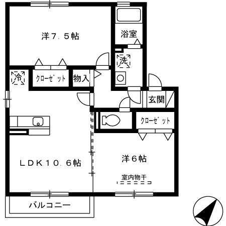 パークハイム　Ｄ棟 215｜熊本県合志市幾久富(賃貸アパート2LDK・2階・54.65㎡)の写真 その1