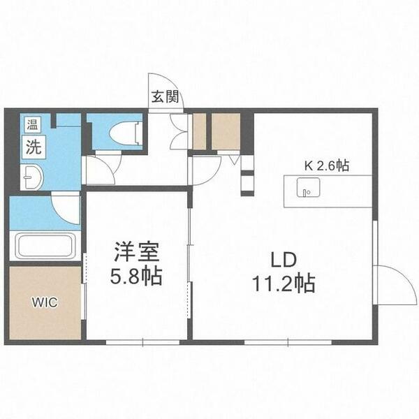 北海道札幌市中央区宮の森二条７丁目(賃貸マンション1LDK・5階・48.40㎡)の写真 その2